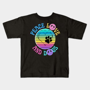 Peace Love And Dogs Kids T-Shirt